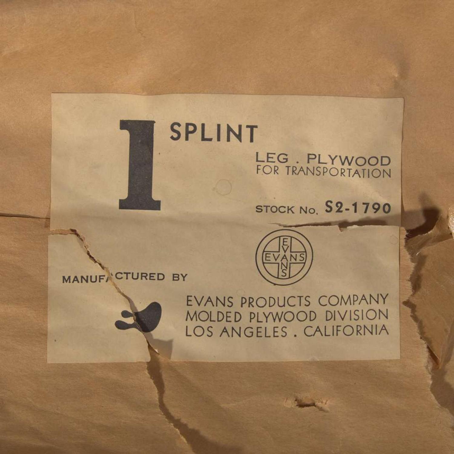Charles Eames (American, 1907-1978) and Ray Eames (American, 1913-1988) Leg Splint, Model S2-1790, Evans Products Company, USA, circa 1943