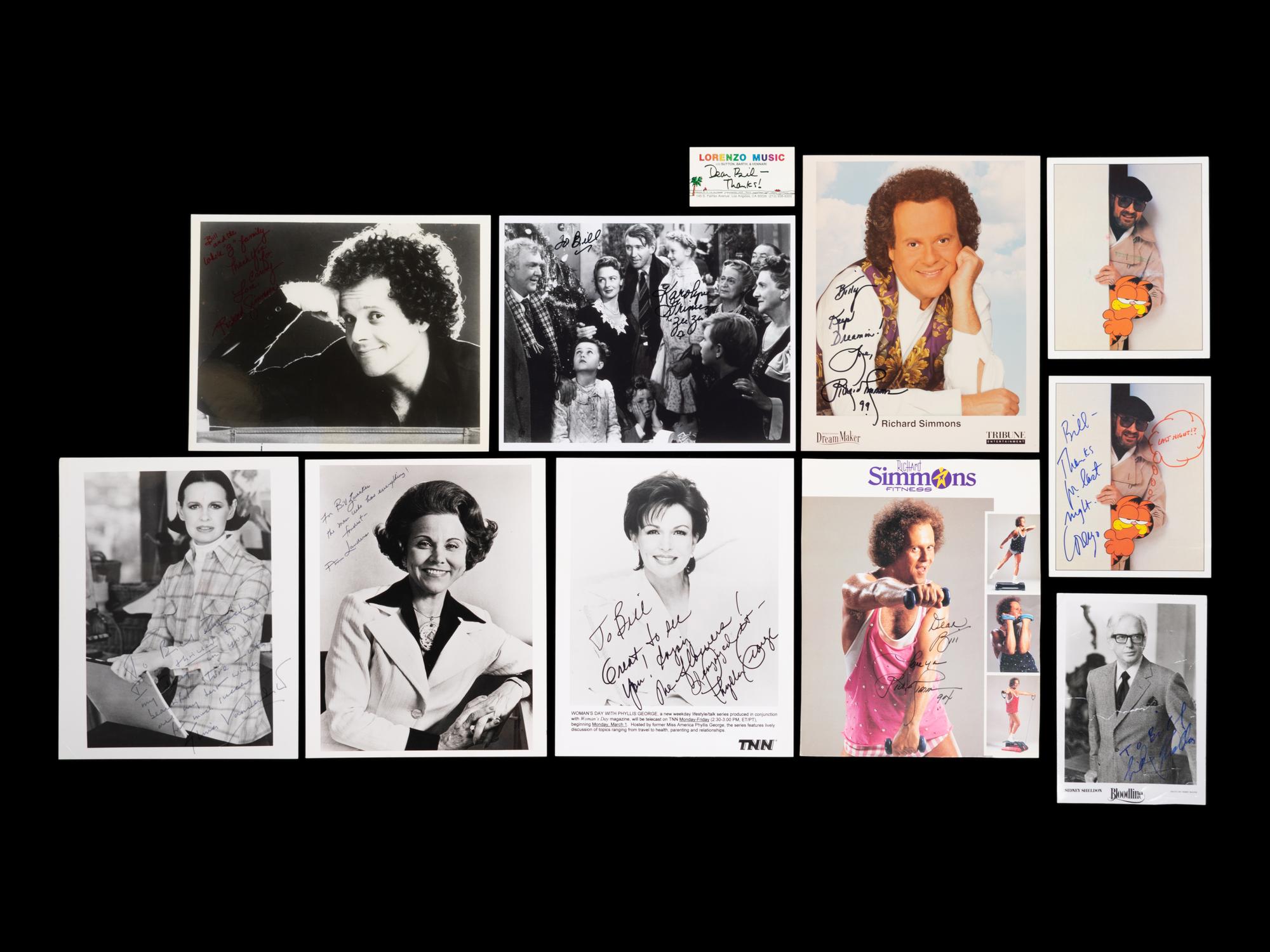 (Celebrity) A group of 20 autographed photographs of celebrities; comprising:
