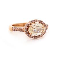 YELLOW DIAMOND AND PINK DIAMOND RING
