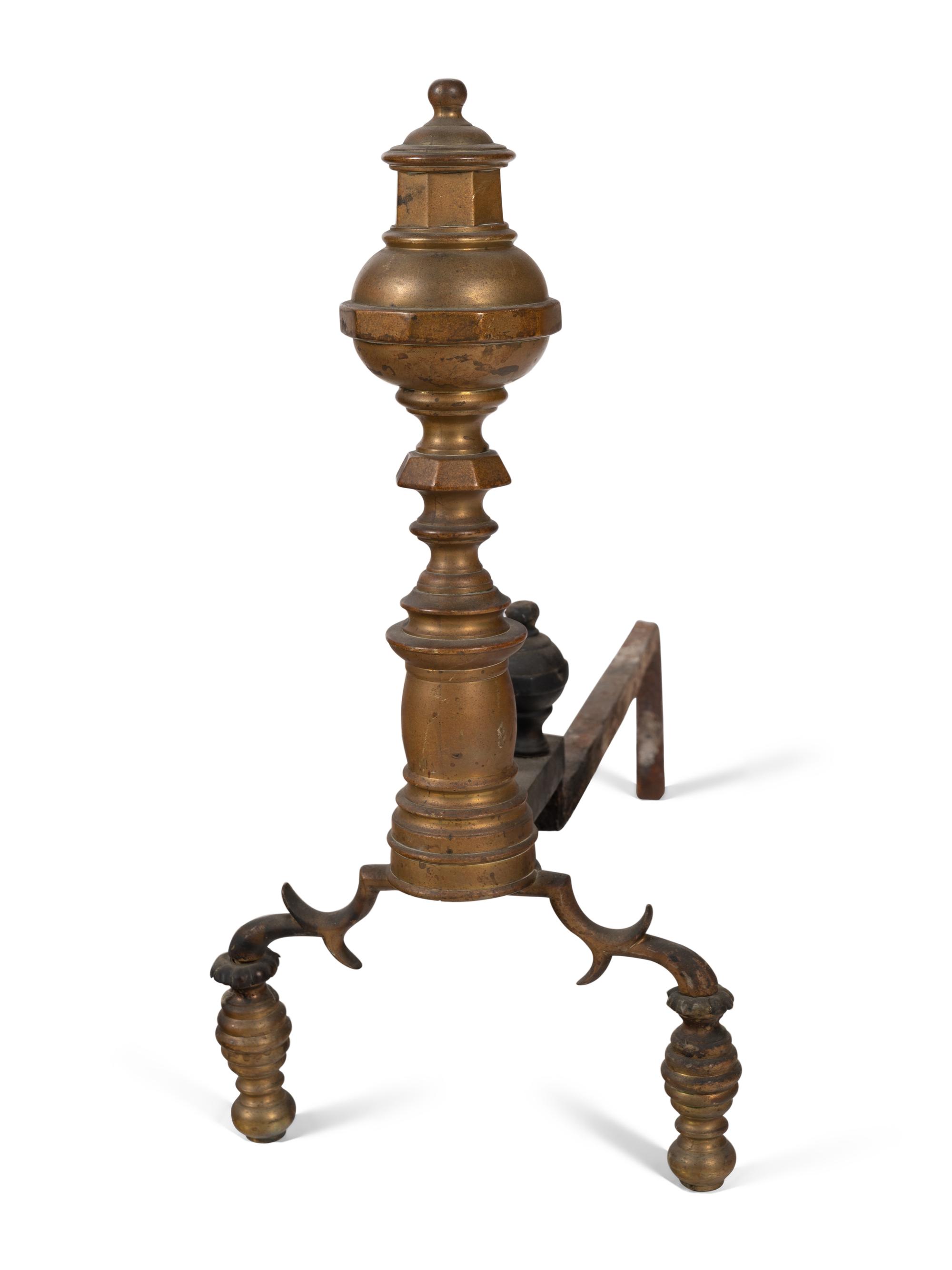 A Pair of Federal Style Ball-Top Andirons