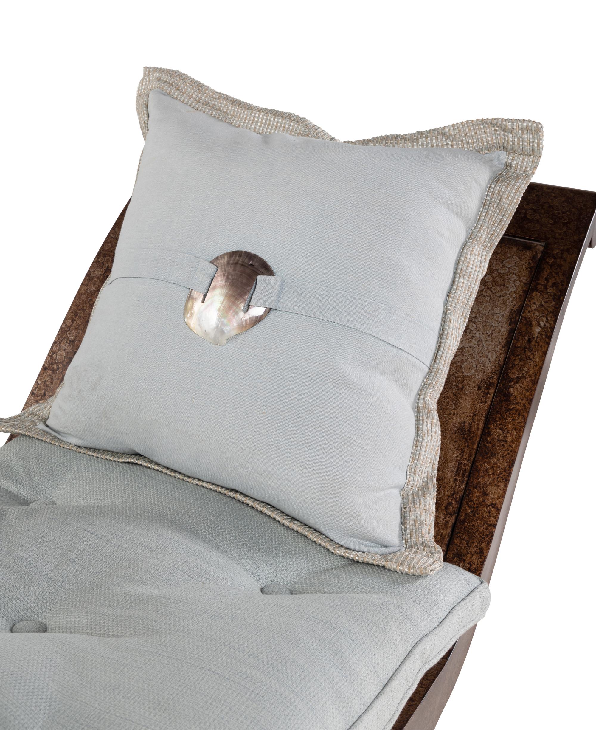 A Pair of Contemporary Patinated Metal Recamiers