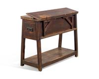 A Stained Pine Drop-Leaf Work Table