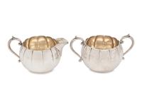 An American Silver Creamer and Sugar Set