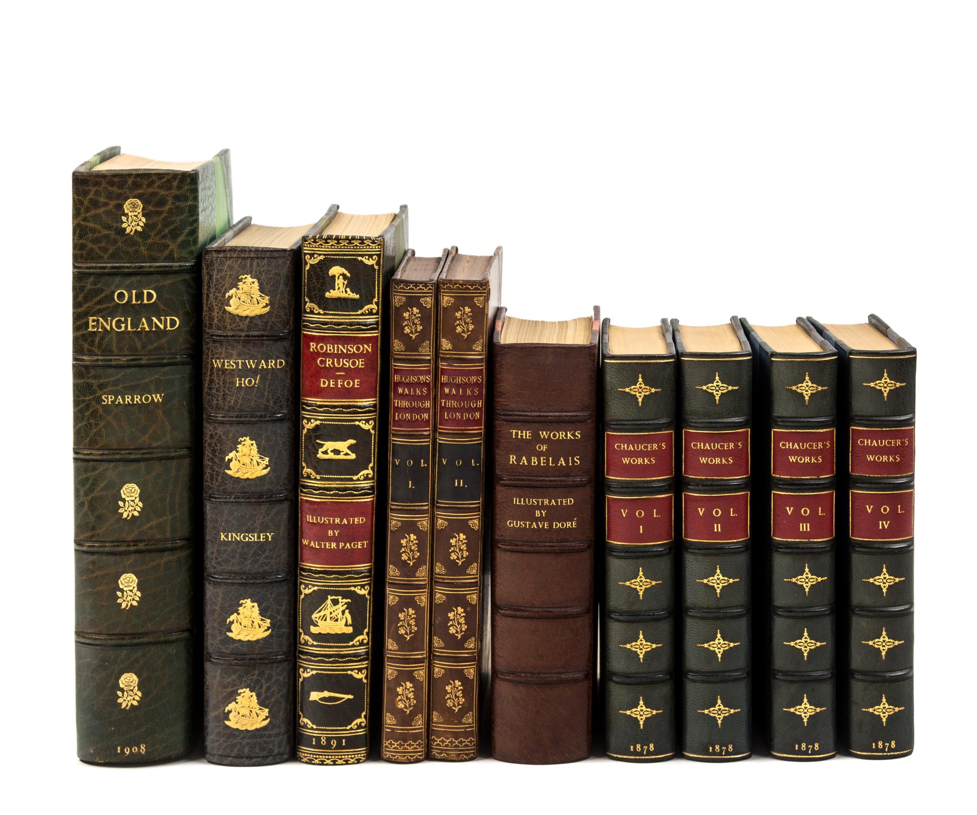 [BINDINGS]. A group of 6 works finely bound, comprising:
