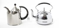 A German Stainless Steel Kettle and Teapot Height of taller 8 1/8 inches. — 20TH CENTURY