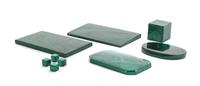 An Assembled Collection of Malachite Table Articles Largest 3 1/2 x 5 7/8 inches.