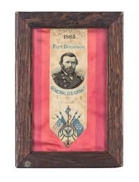 (CIVIL WAR) GRANT, ULYSSES S. Woven silk ribbon, likely for the 1868 Presidential election.