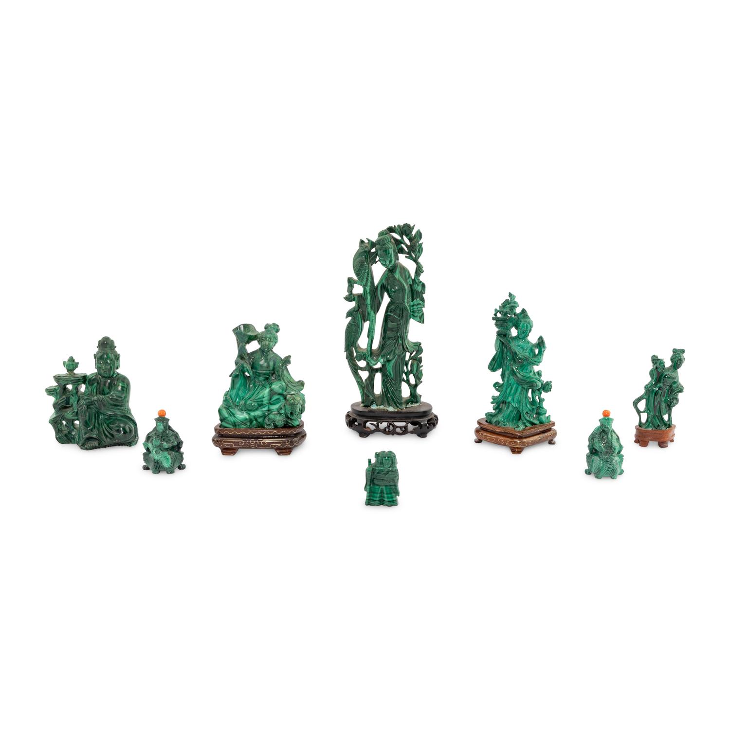 A Group of Eight Malachite Articles