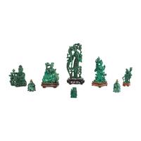 A Group of Eight Malachite Articles