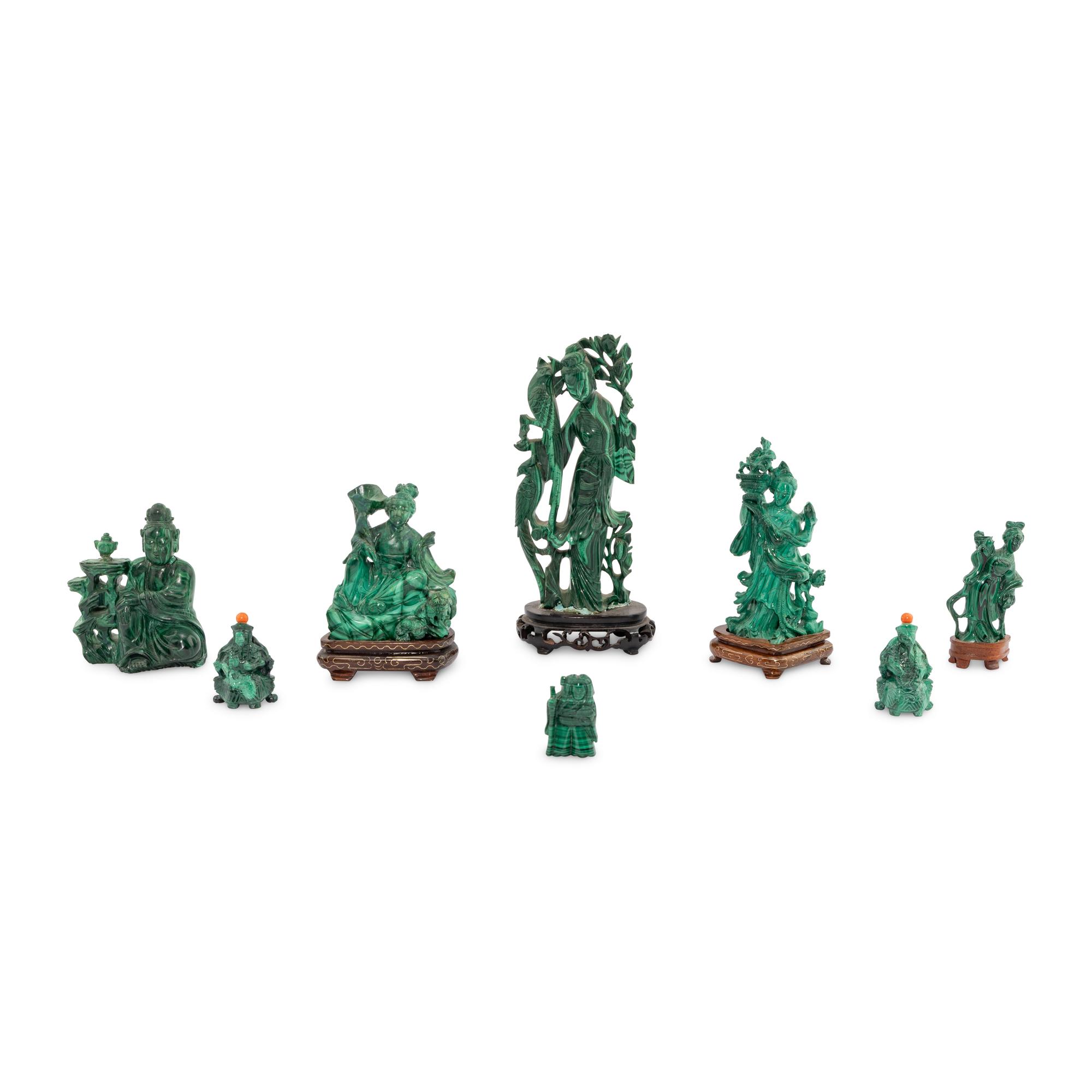 A Group of Eight Malachite Articles