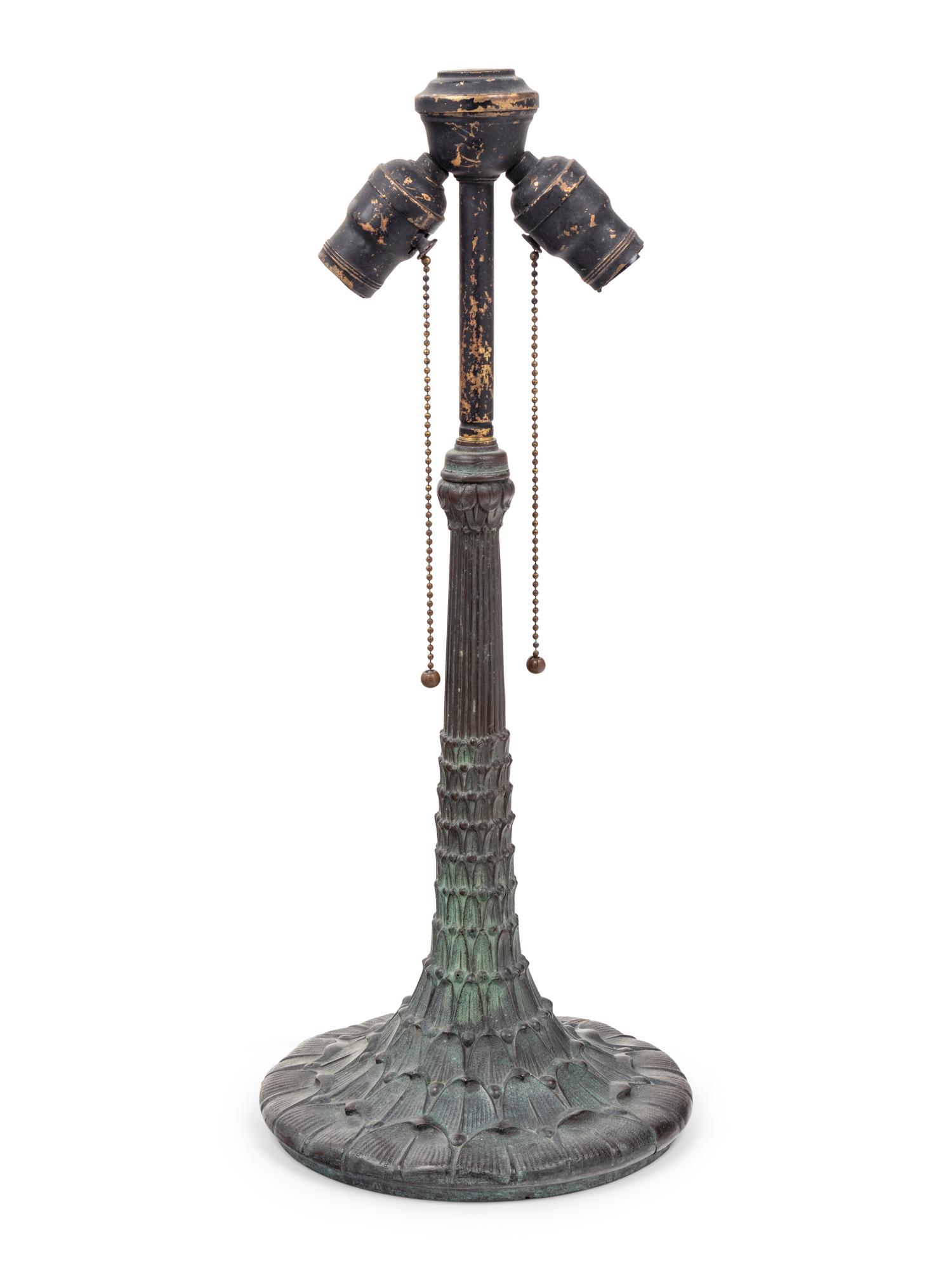 An American Patinated Metal Table Lamp