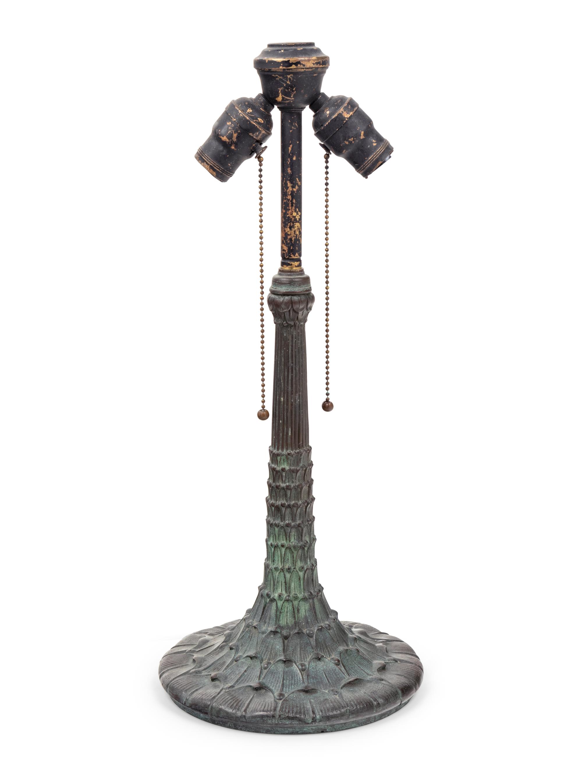 An American Patinated Metal Table Lamp