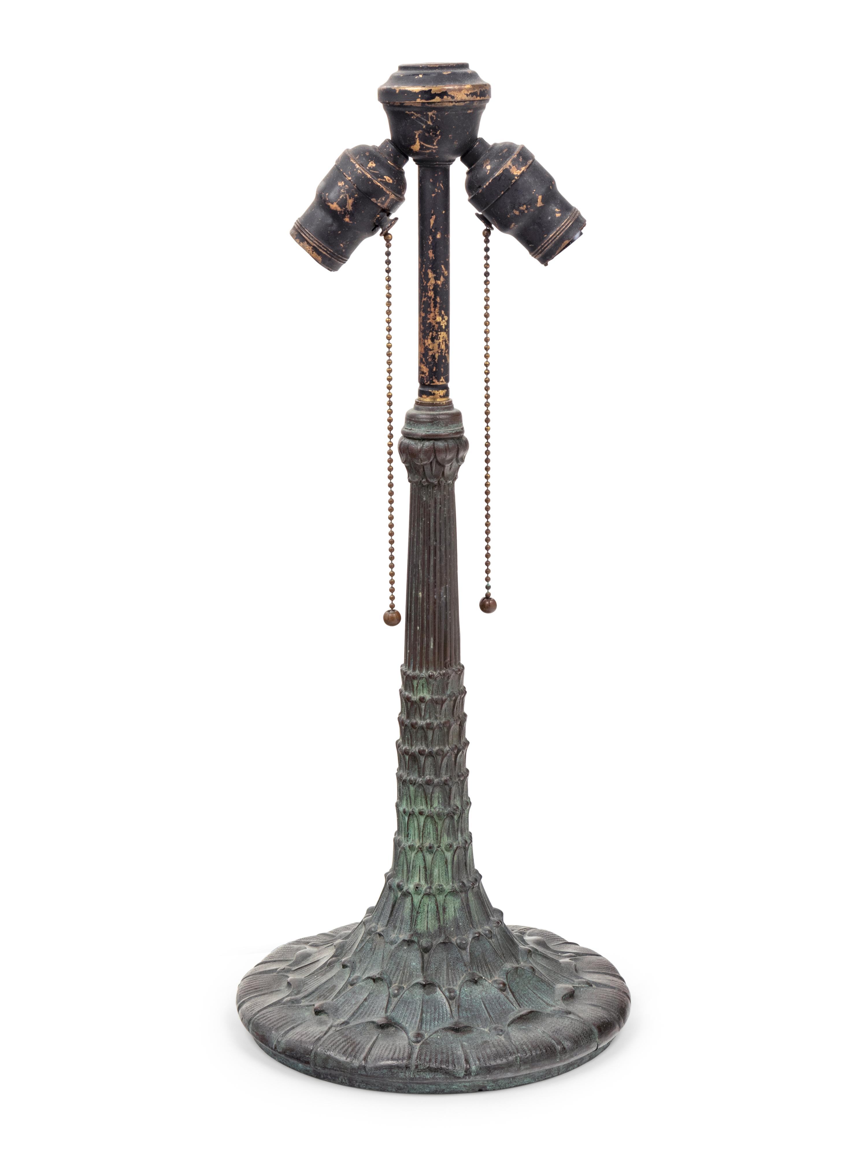 An American Patinated Metal Table Lamp