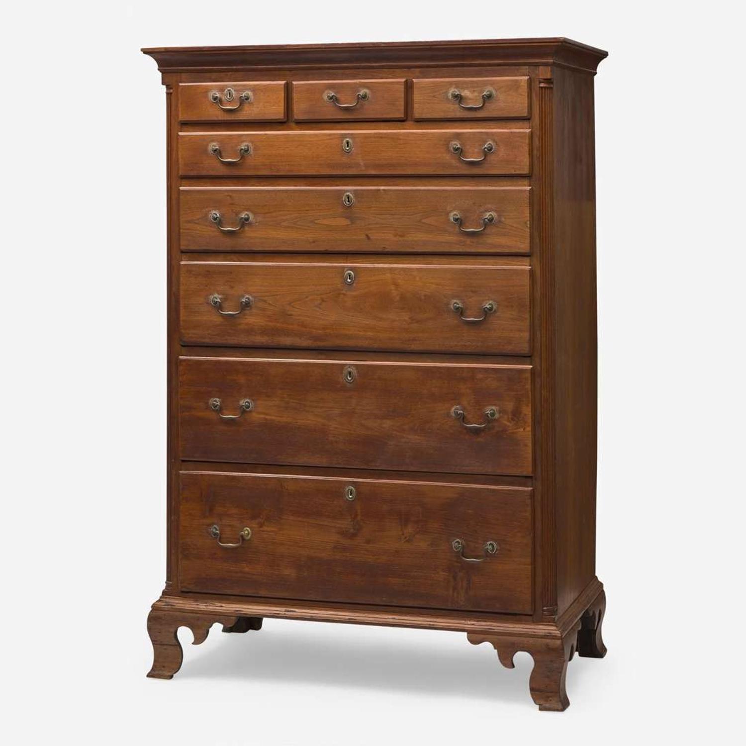 A Chippendale carved walnut tall chest Pennsylvania, late 18th century