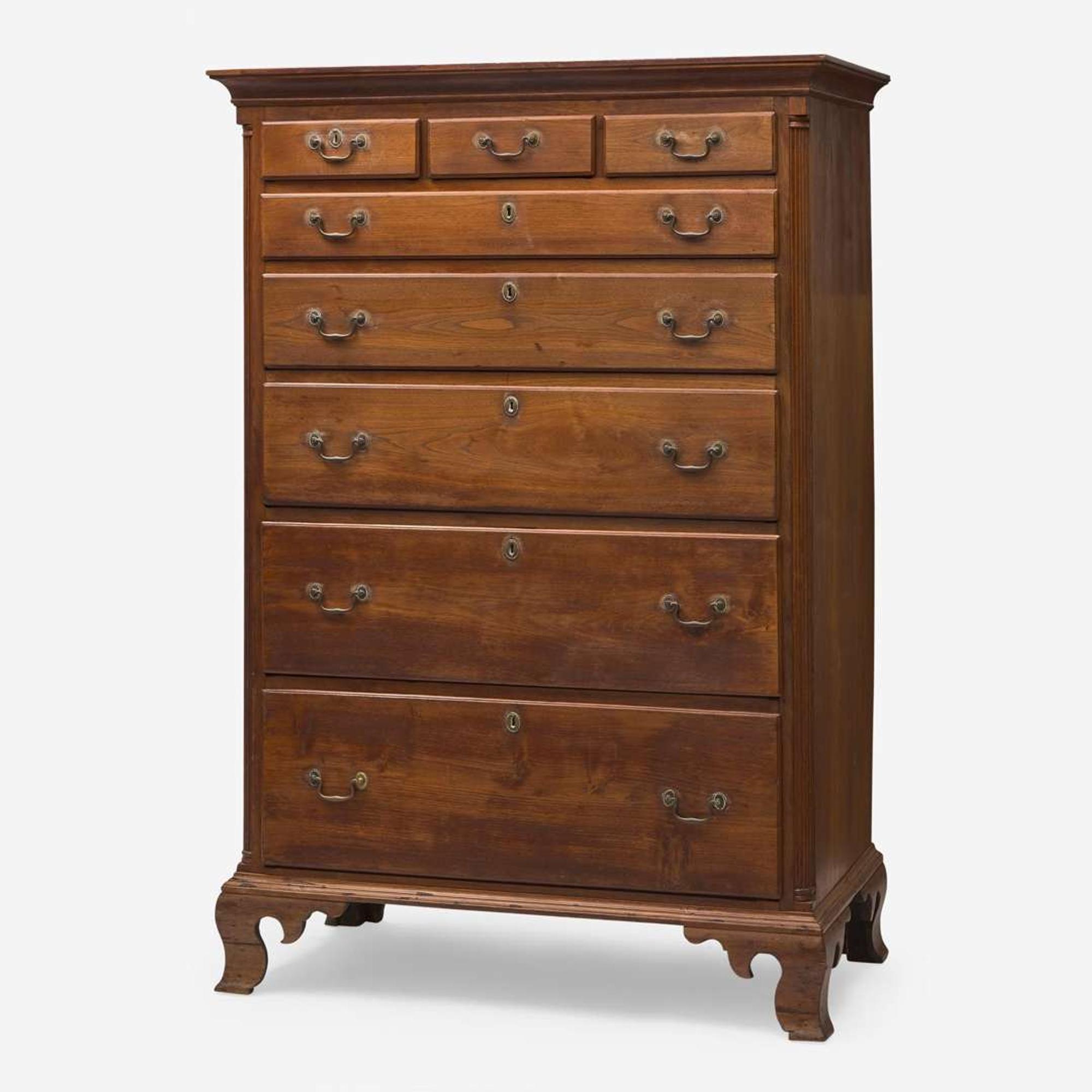 A Chippendale carved walnut tall chest Pennsylvania, late 18th century