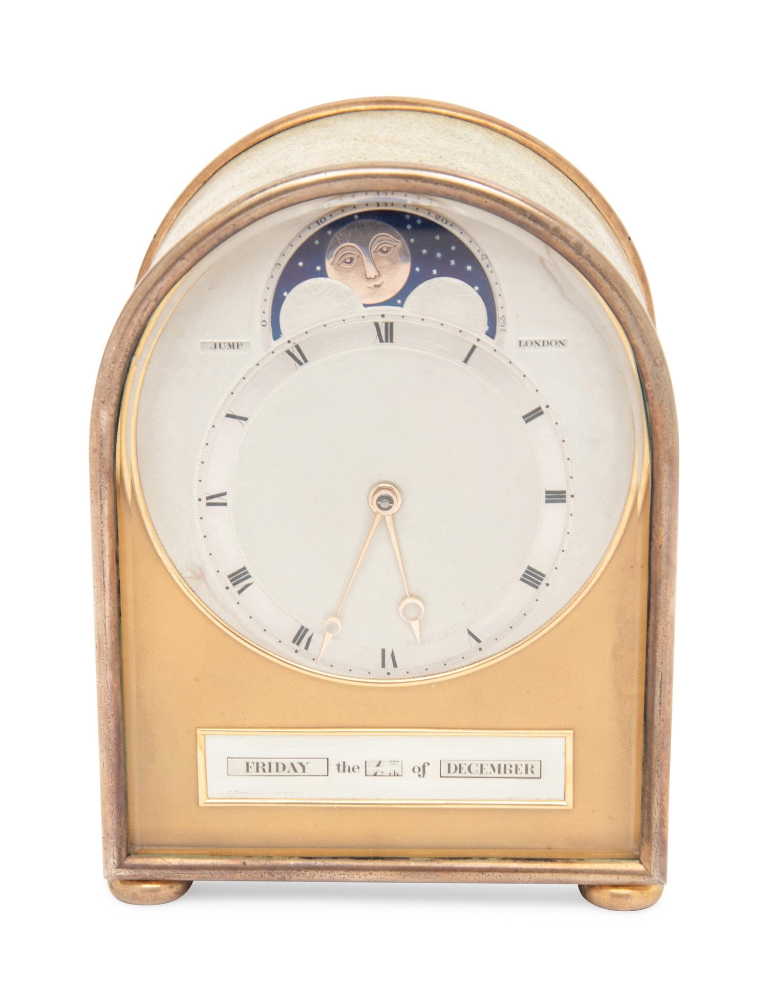 An Edwardian Silver-Plate Mounted Shagreen Travel Clock
