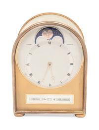 An Edwardian Silver-Plate Mounted Shagreen Travel Clock
