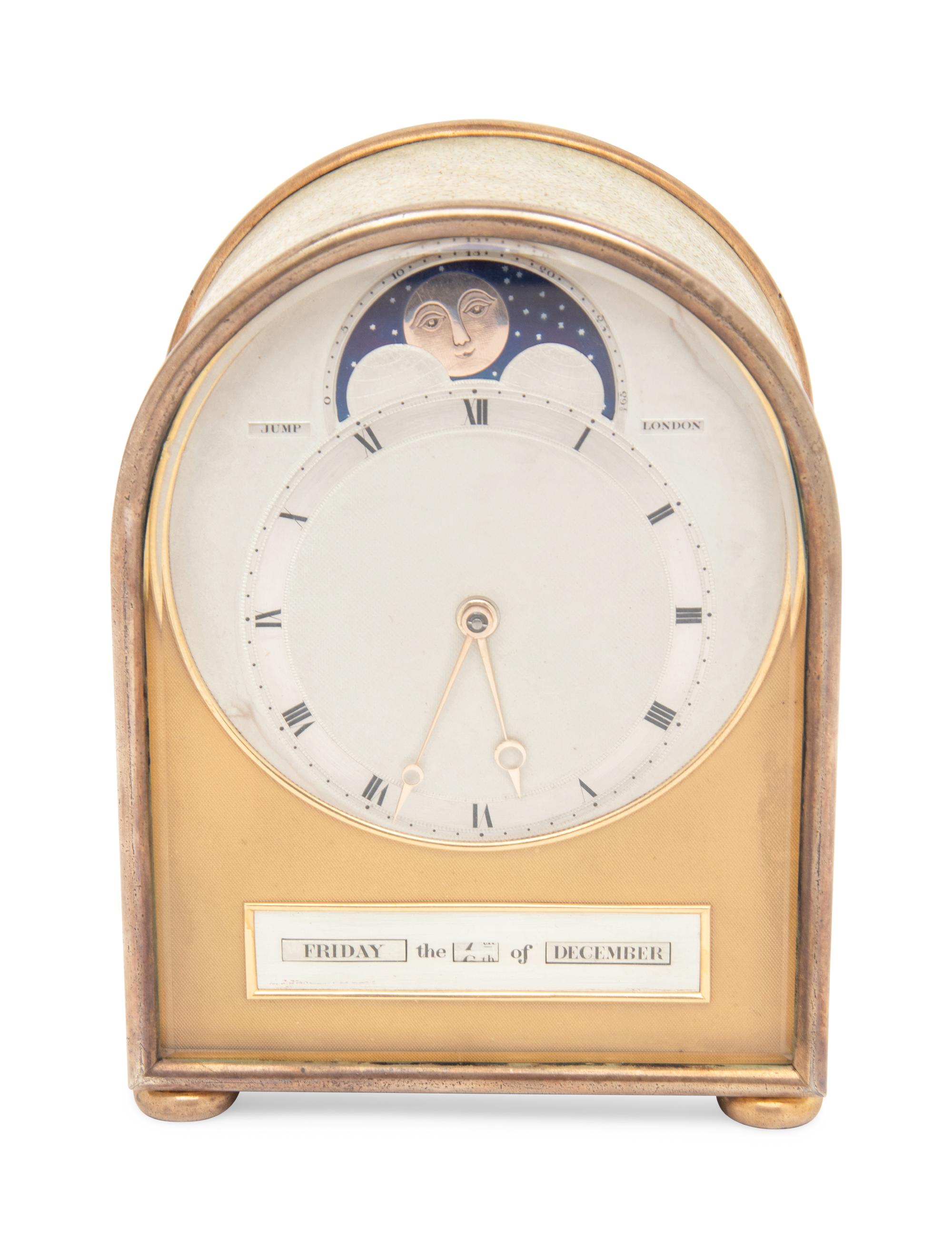 An Edwardian Silver-Plate Mounted Shagreen Travel Clock