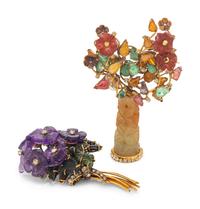 Pair of Floral Brooches by Iradj Moini
