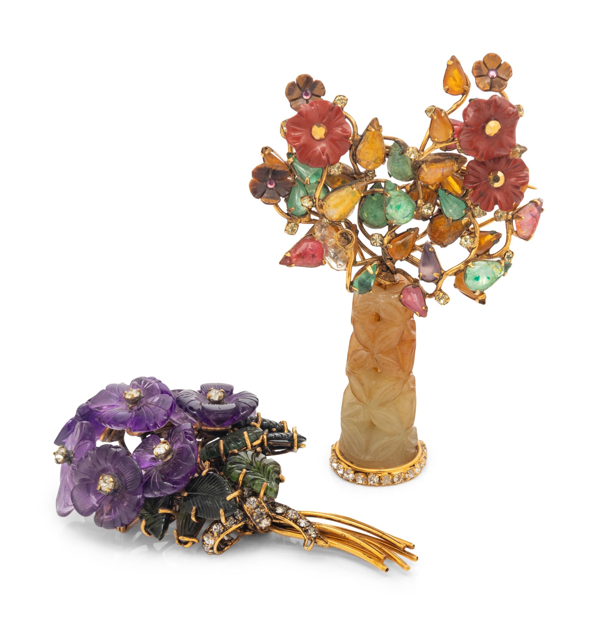 Pair of Floral Brooches by Iradj Moini