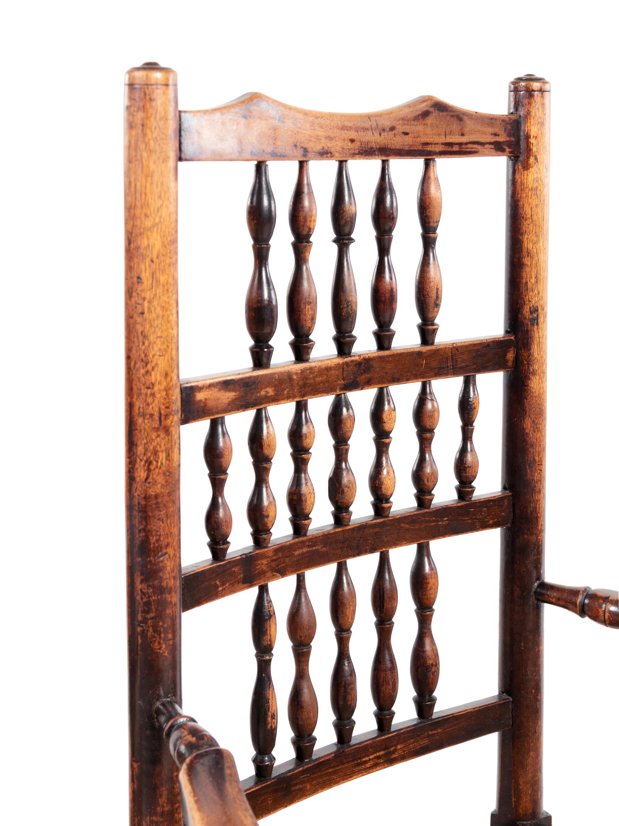 A Set of Six English Oak Lancashire Chairs