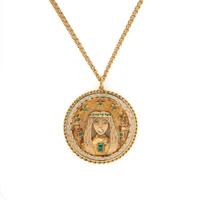 YELLOW GOLD AND EMERALD PENDANT NECKLACE