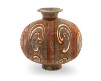 A Chinese Painted Pottery Cocoon Jar