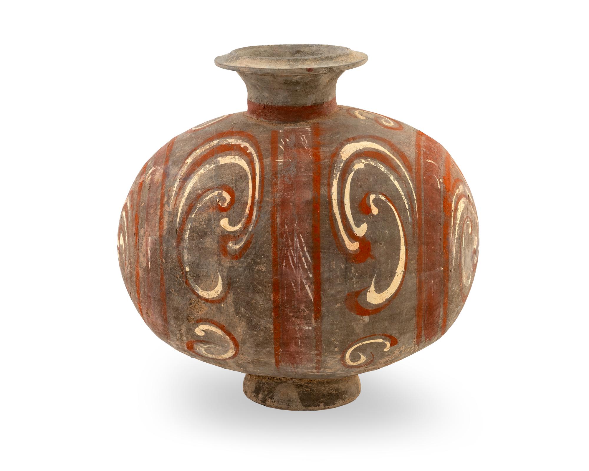 A Chinese Painted Pottery Cocoon Jar