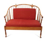 An American Settee and Ladderback Rocker