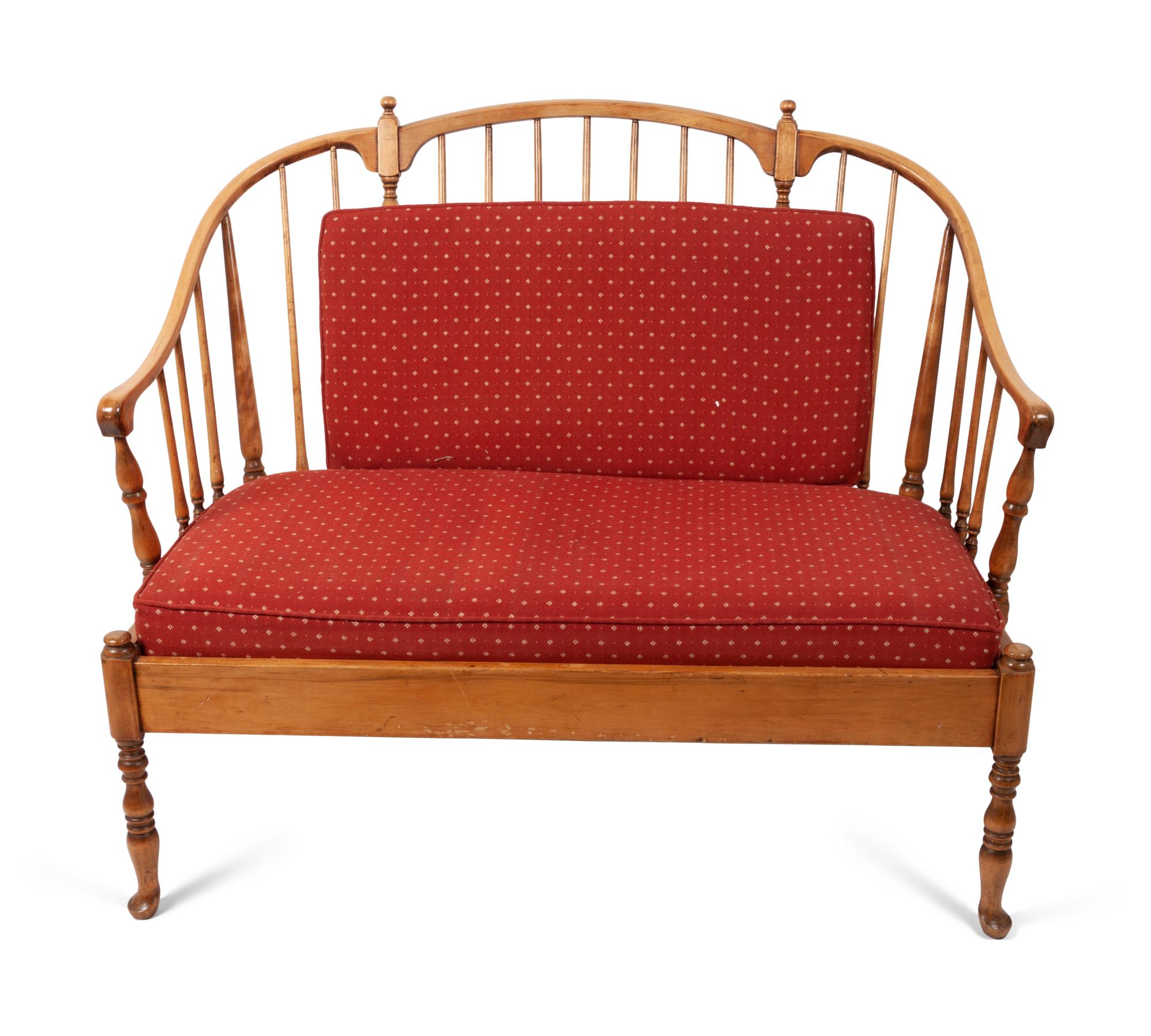 An American Settee and Ladderback Rocker