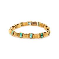 BOUCHERON PARIS, RETRO, YELLOW GOLD AND EMERALD BRACELET