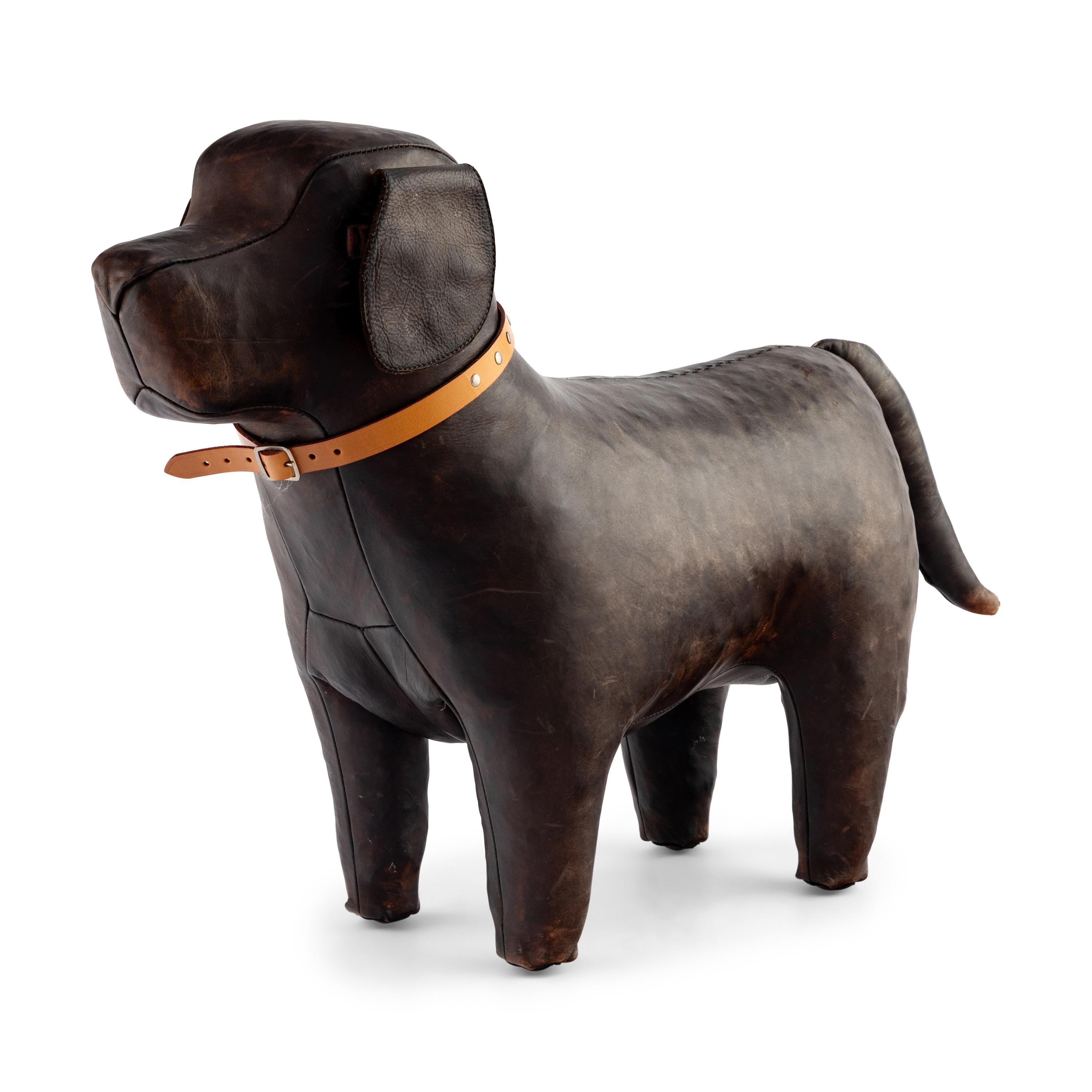 An Omersa and Co. Leather Dog Footstool