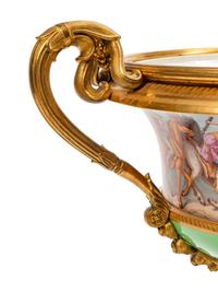 A Large Continental Gilt Bronze Mounted Porcelain Centerpiece Bowl