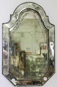 A Venetian Glass Mirror Height 24 1/4 x width 15 3/4 inches. — 19TH CENTURY