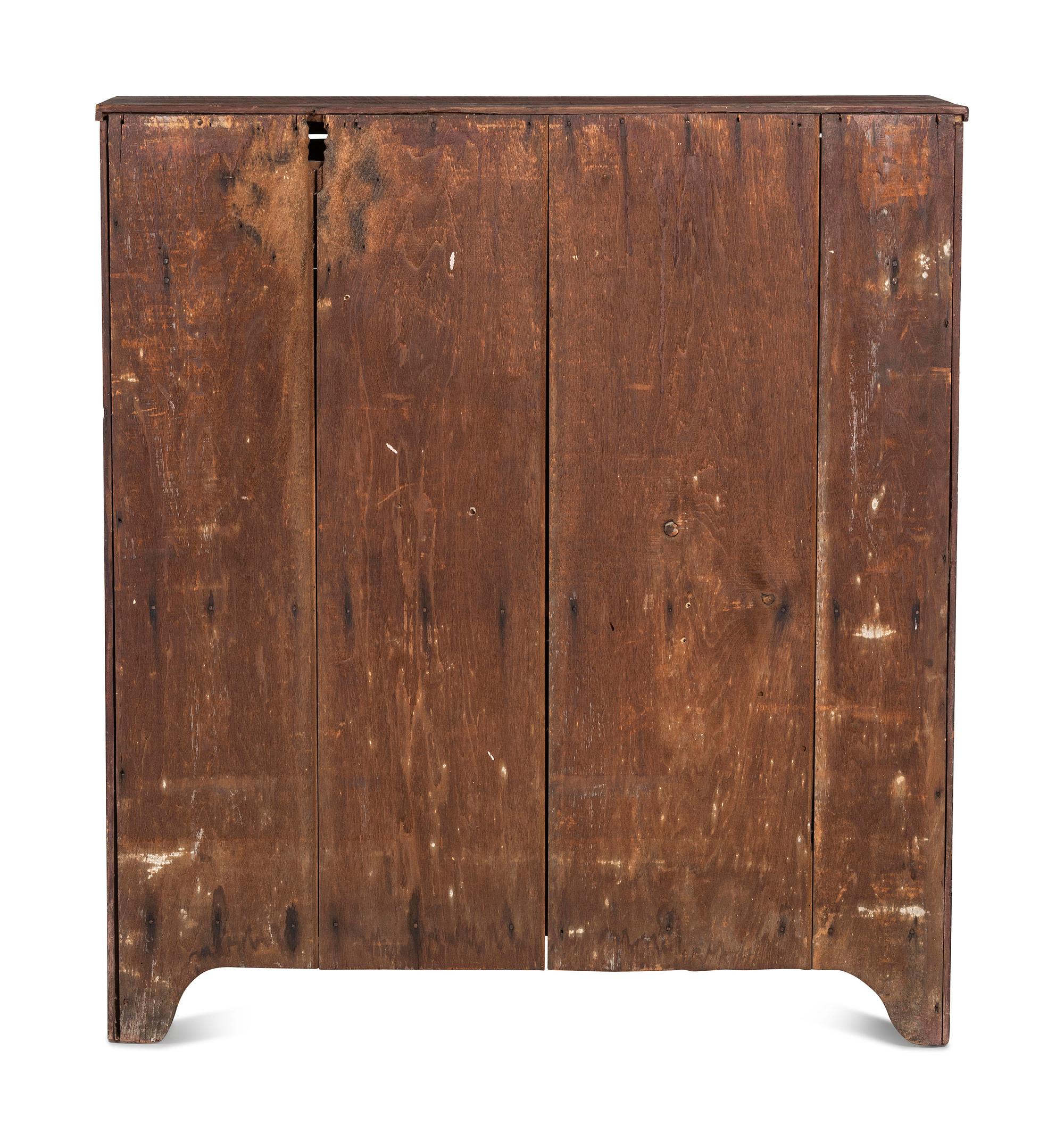 A Country Grain Painted Poplar Jelly Cupboard