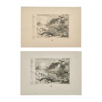 Félix Hilaire Buhot (French, 1847-1898) — L'Orage (Two Works)