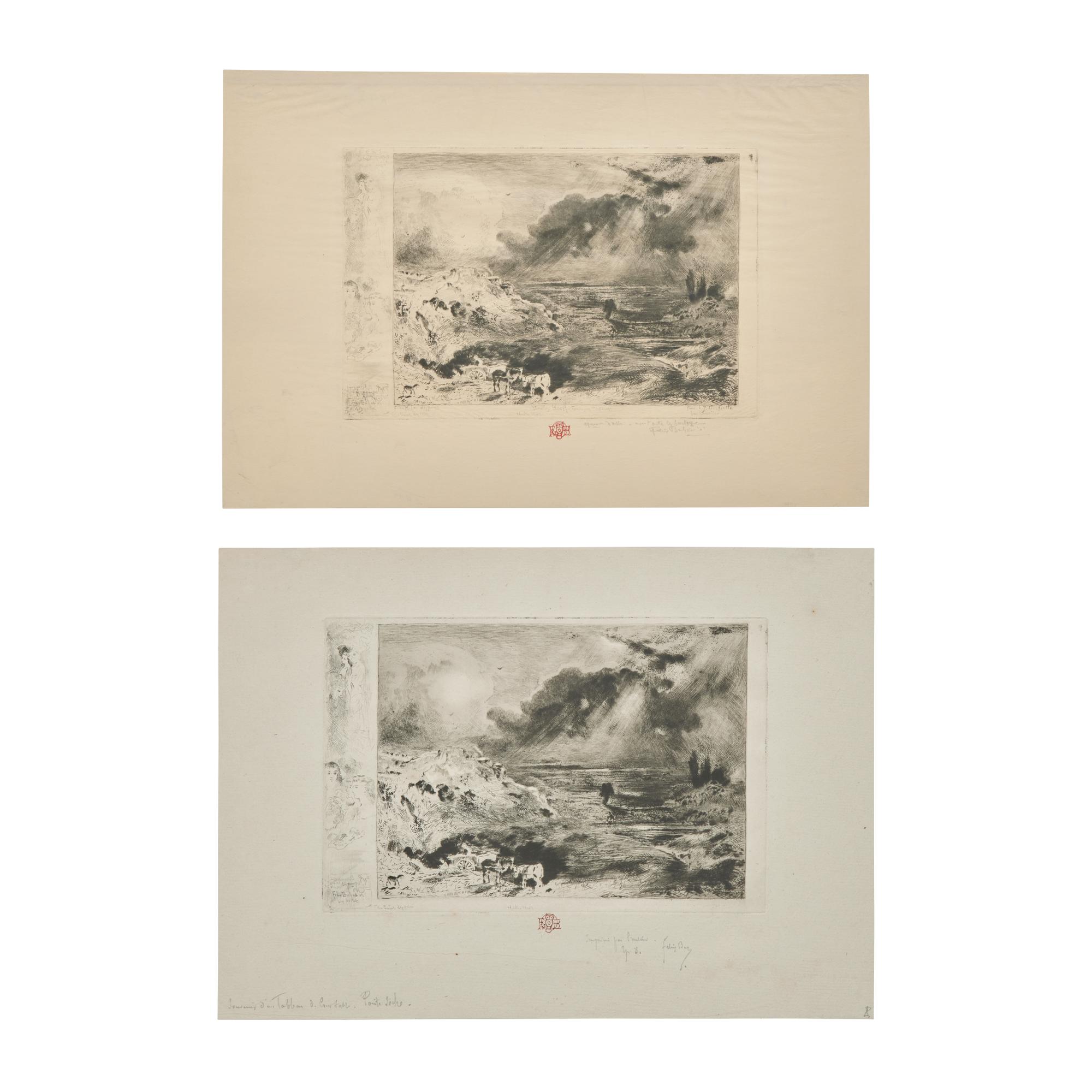 Félix Hilaire Buhot (French, 1847-1898) — L'Orage (Two Works)