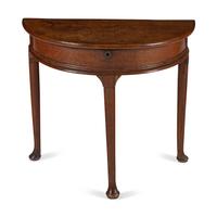 A George I Walnut Demilune Side Table