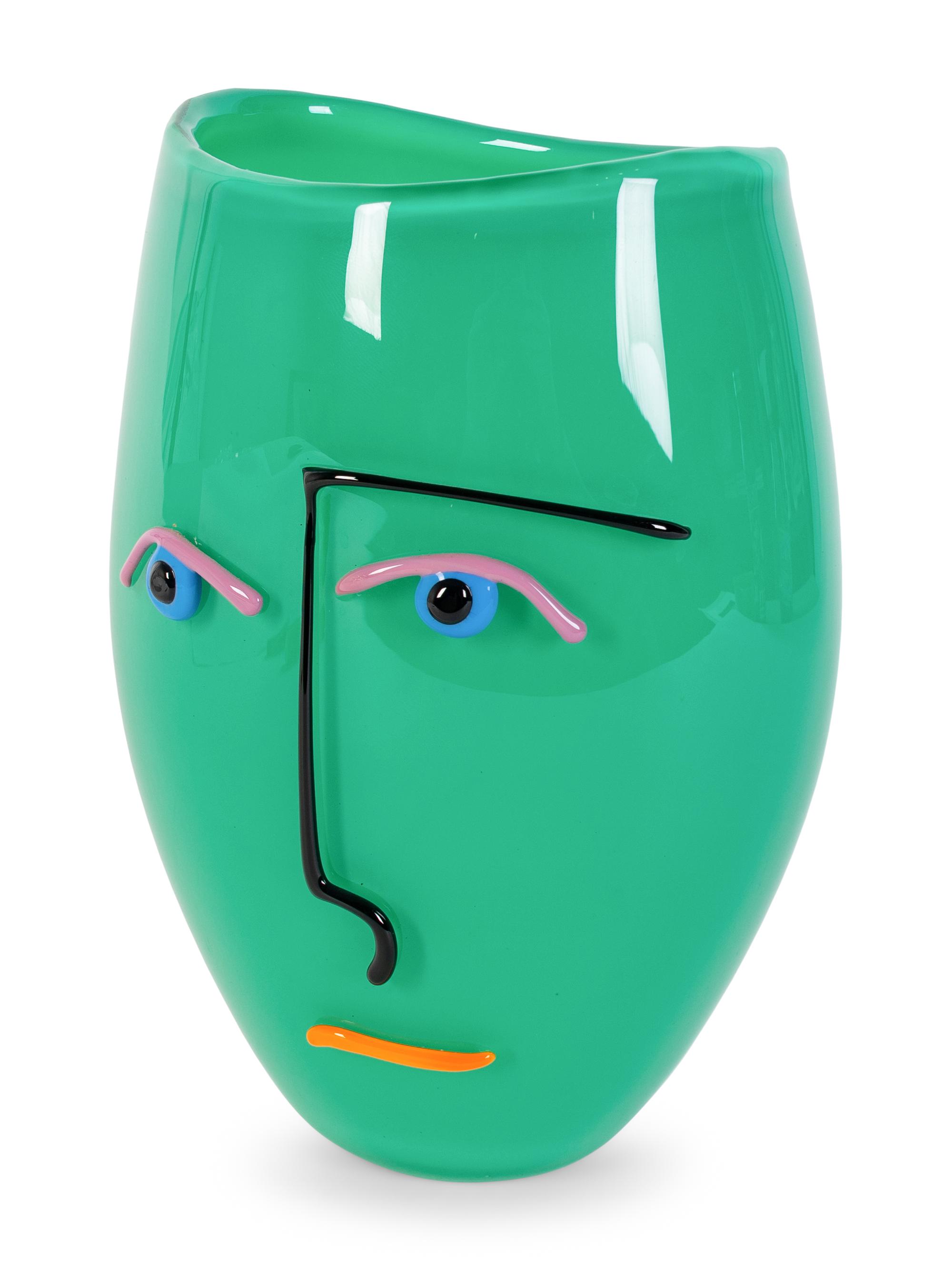 An Orrefors Glass Face Vase — DESIGNED BY ANNE NILSSON, 20TH CENTURY