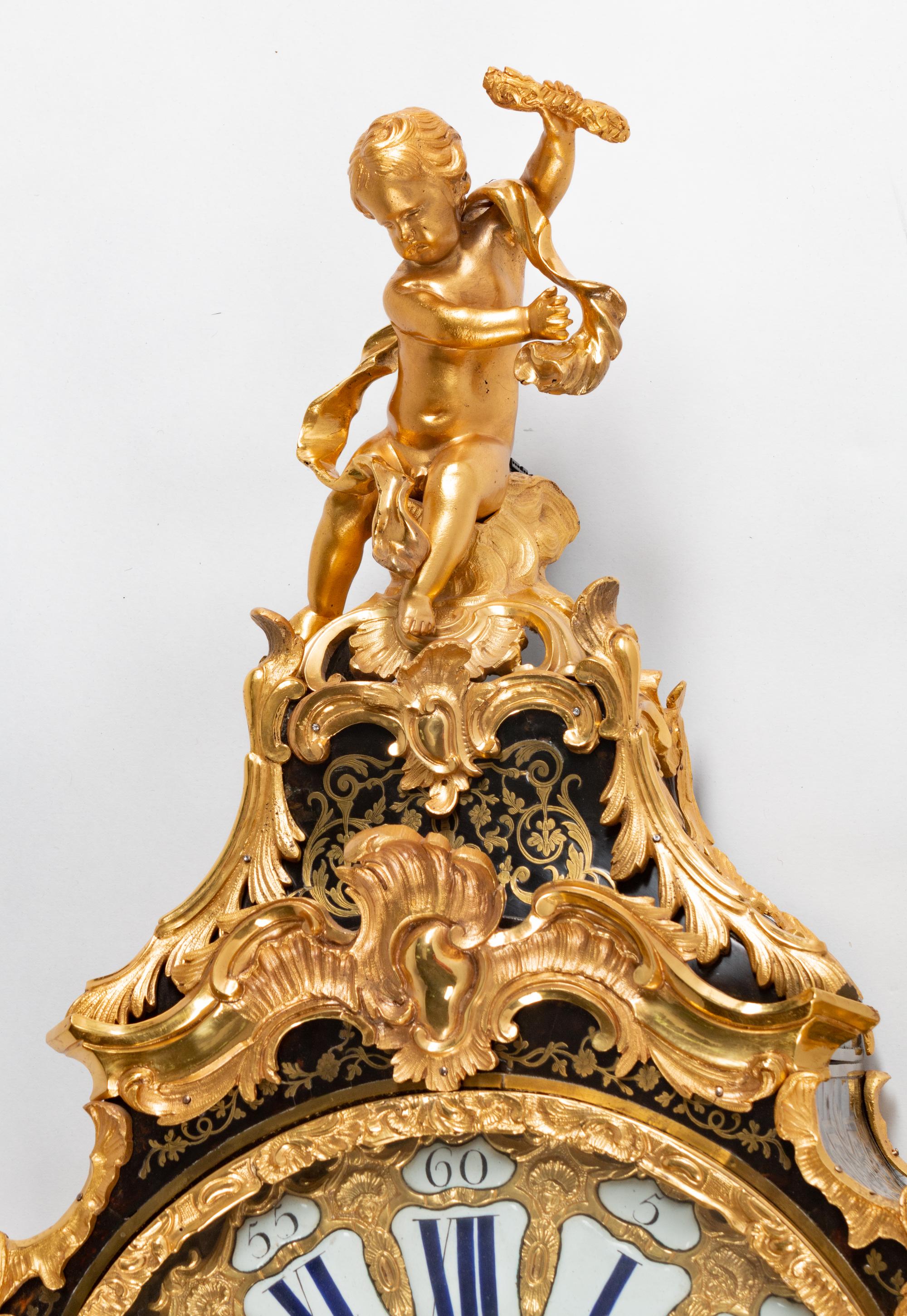 A Louis XV Style Boulle Bracket Clock and Bracket — THE DIAL INSCRIBED DELORME À PARIS, 19TH CENTURY