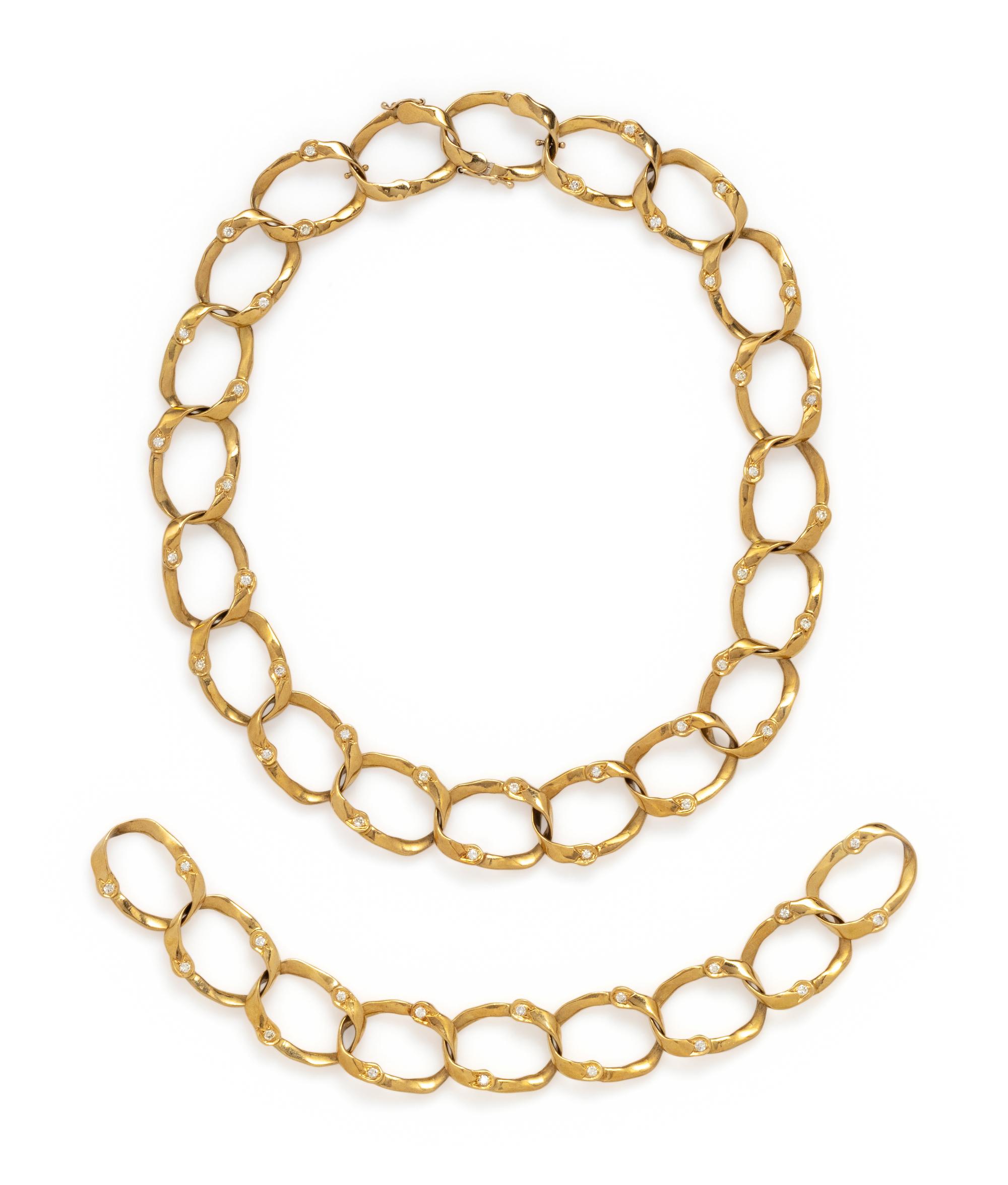 YELLOW GOLD AND DIAMOND CONVERTIBLE NECKLACE