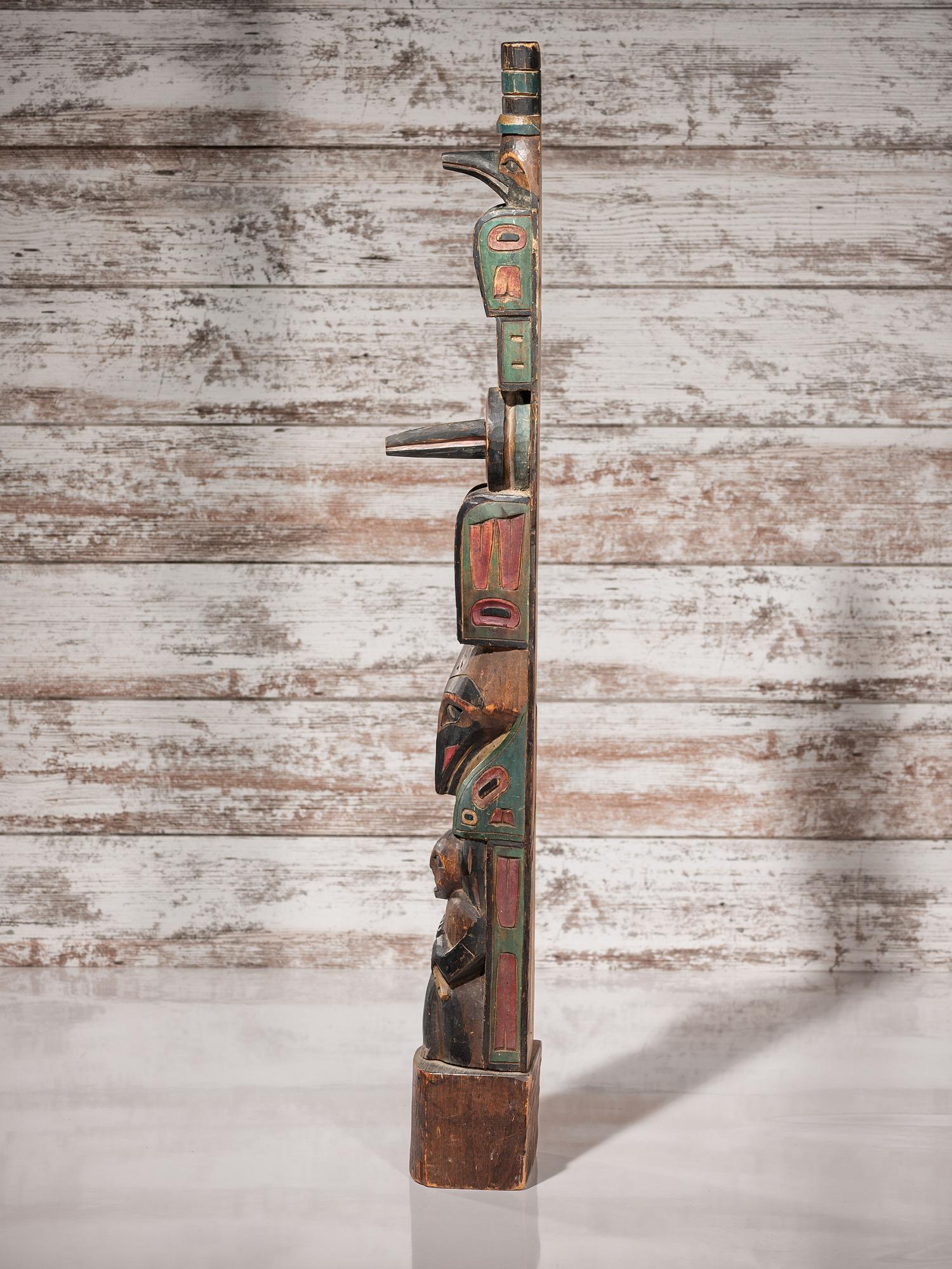 Northwest Coast Polychrome Totem Pole