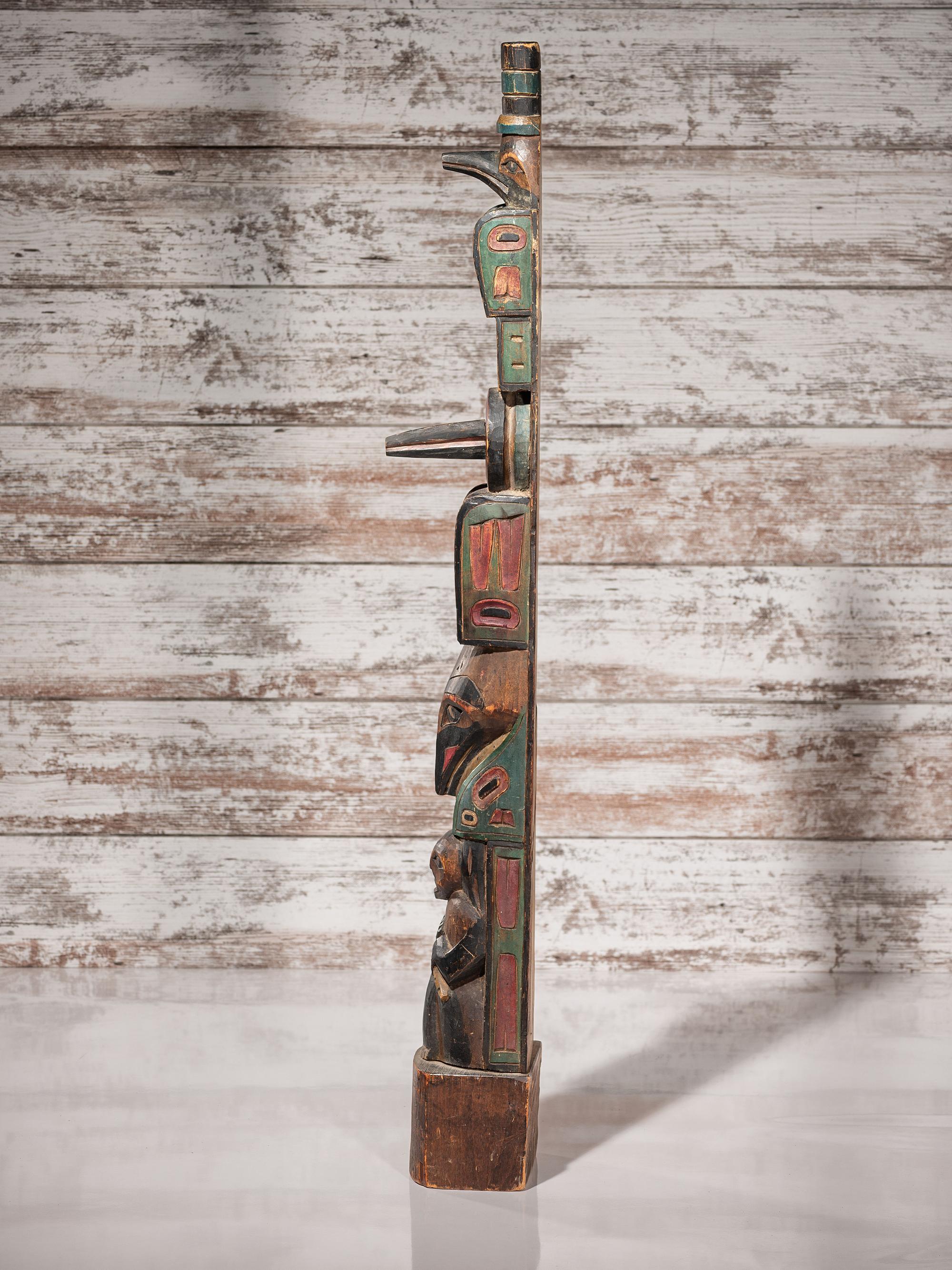 Northwest Coast Polychrome Totem Pole