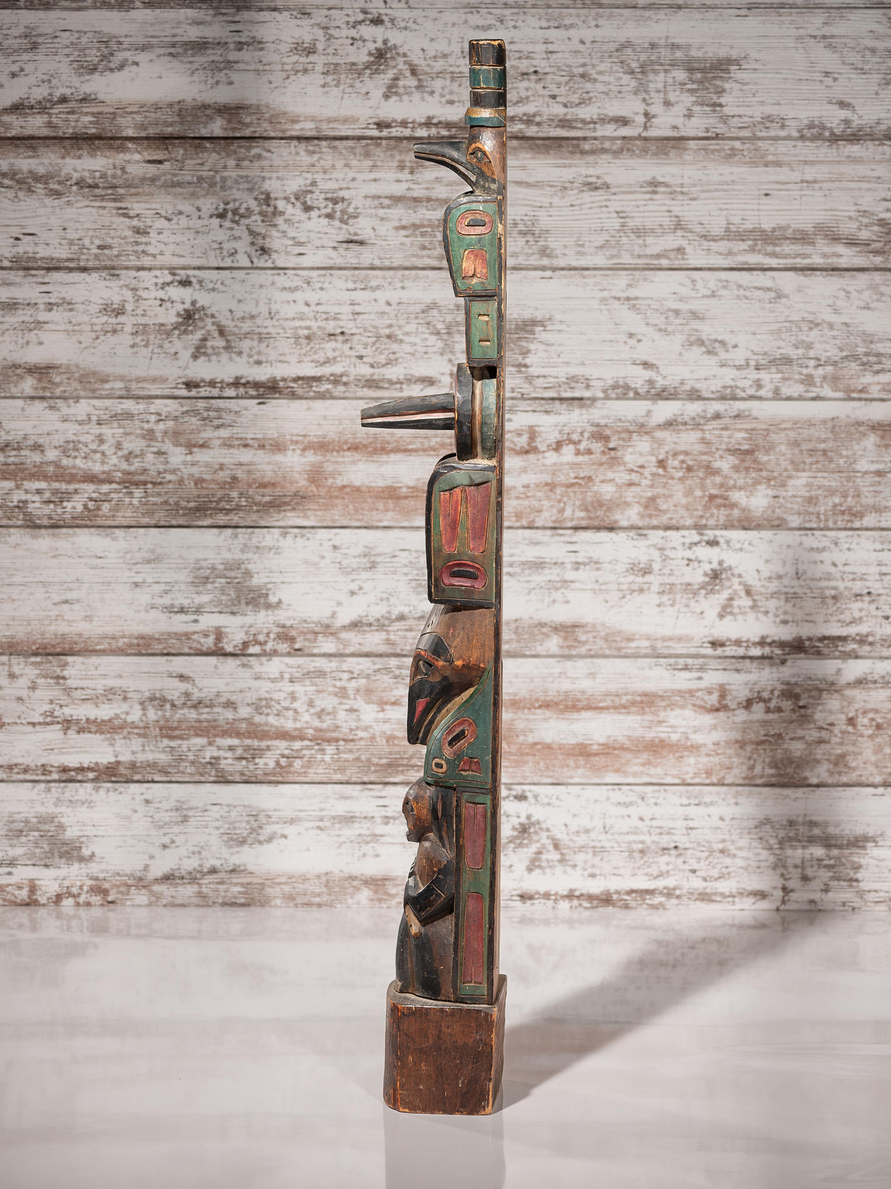 Northwest Coast Polychrome Totem Pole