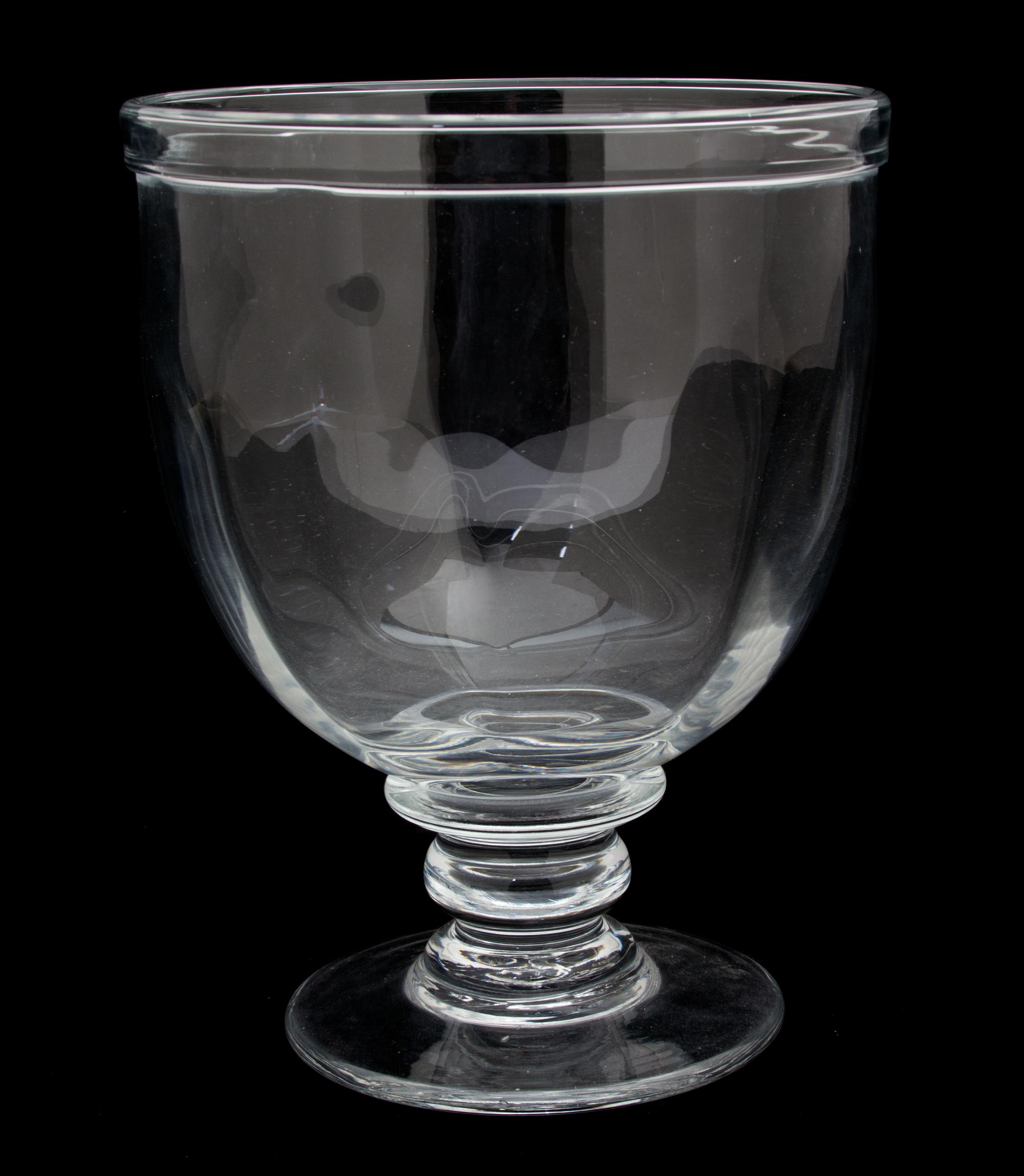 A Hand Blown Clear Glass Footed Urn Height 10 3/8 inches. — 19TH CENTURY