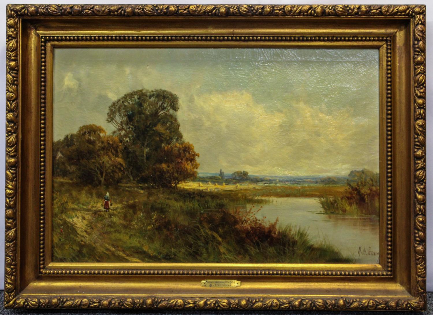 A. Perrin, (19th/20th century), River in Landscape