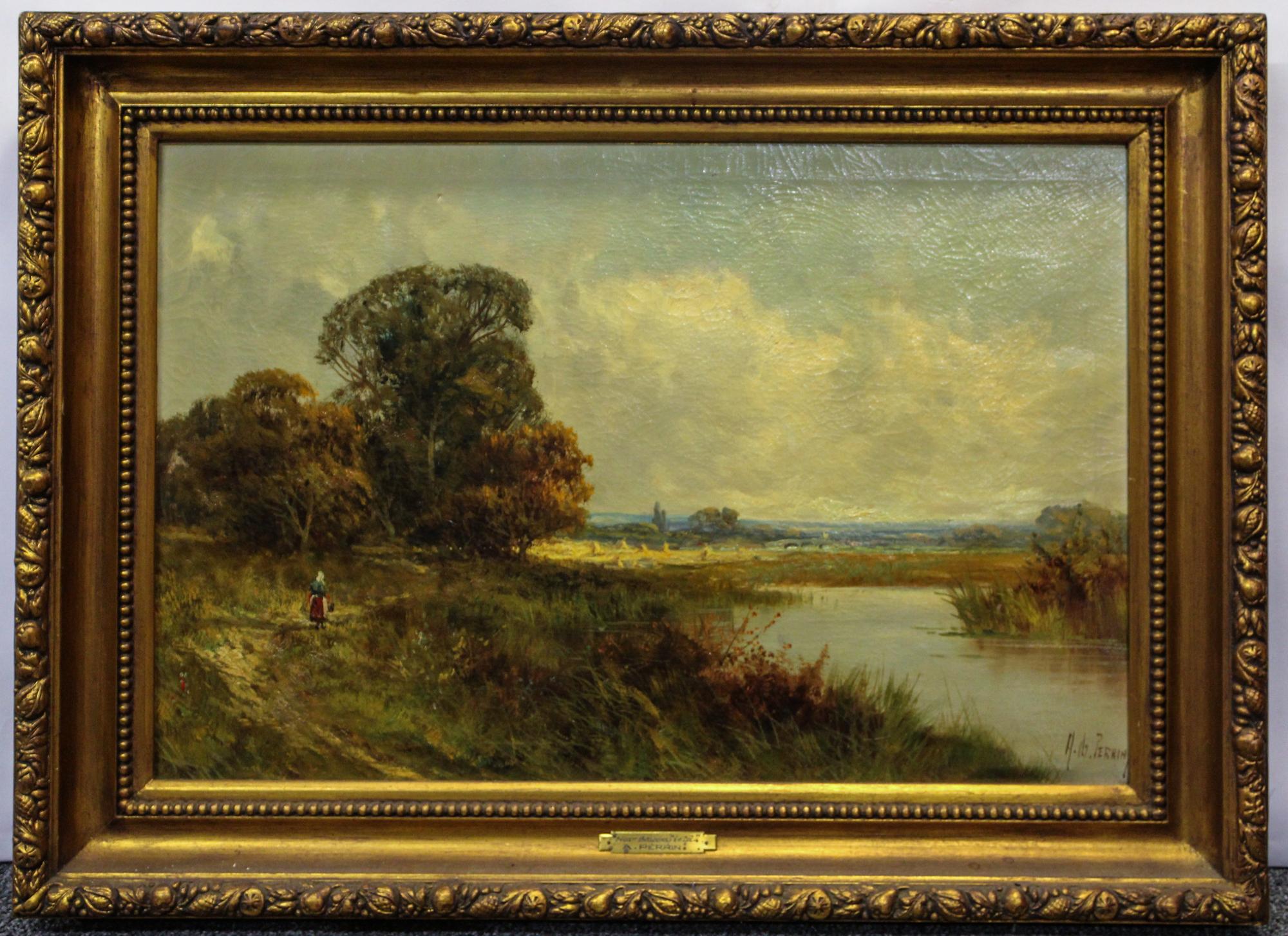 A. Perrin, (19th/20th century), River in Landscape