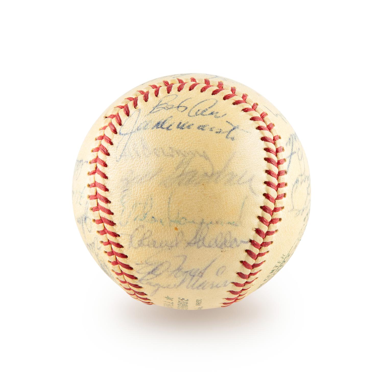 A 1961 New York Yankees Team Signed Autograph Baseball Including Roger Maris (Beckett Authentication Services) - 25 Signatures