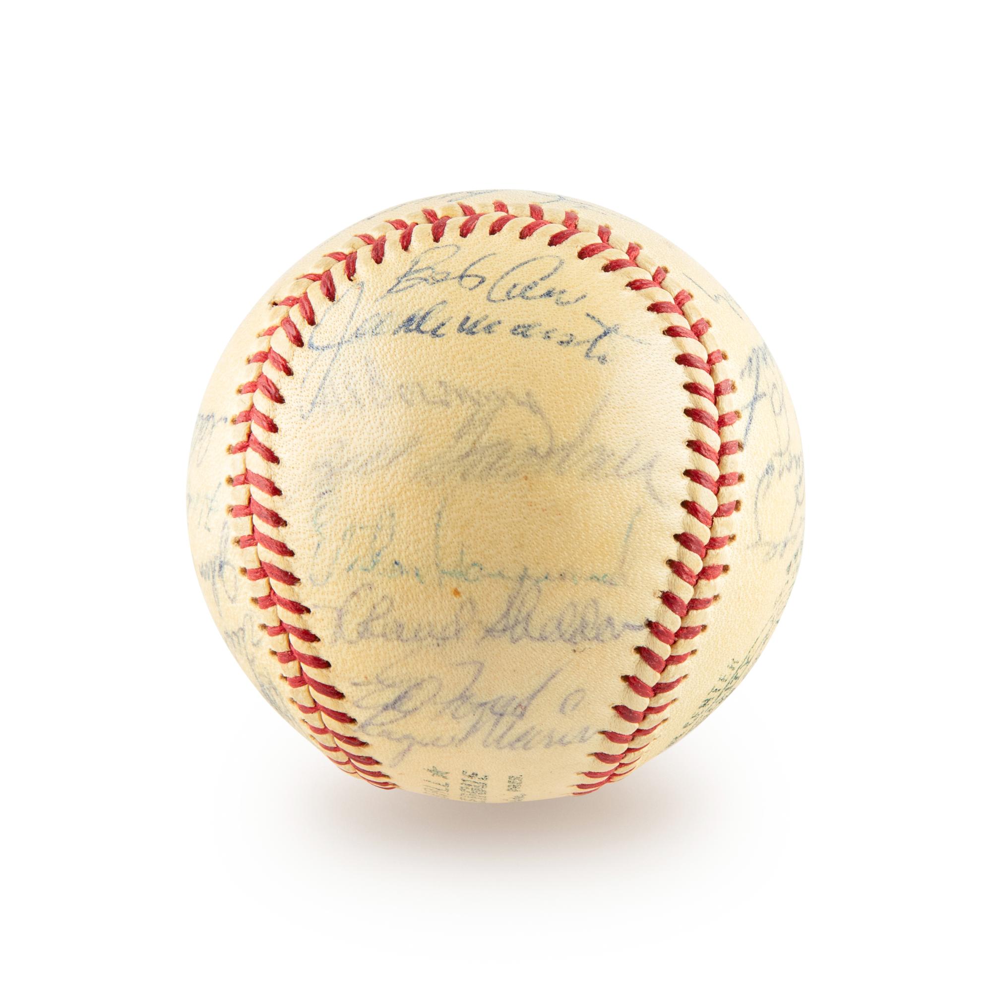 A 1961 New York Yankees Team Signed Autograph Baseball Including Roger Maris (Beckett Authentication Services) - 25 Signatures