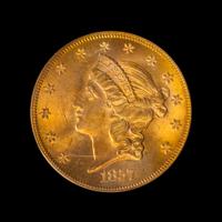 A United States 1857-S Liberty Head $20 Gold Coin